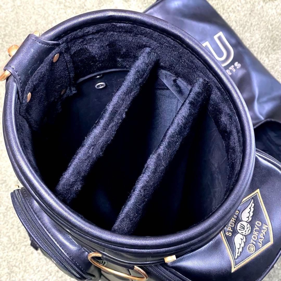 【美品 】M.U SPORTS レディースキャディバッグ レザー&ゴールドパーツ