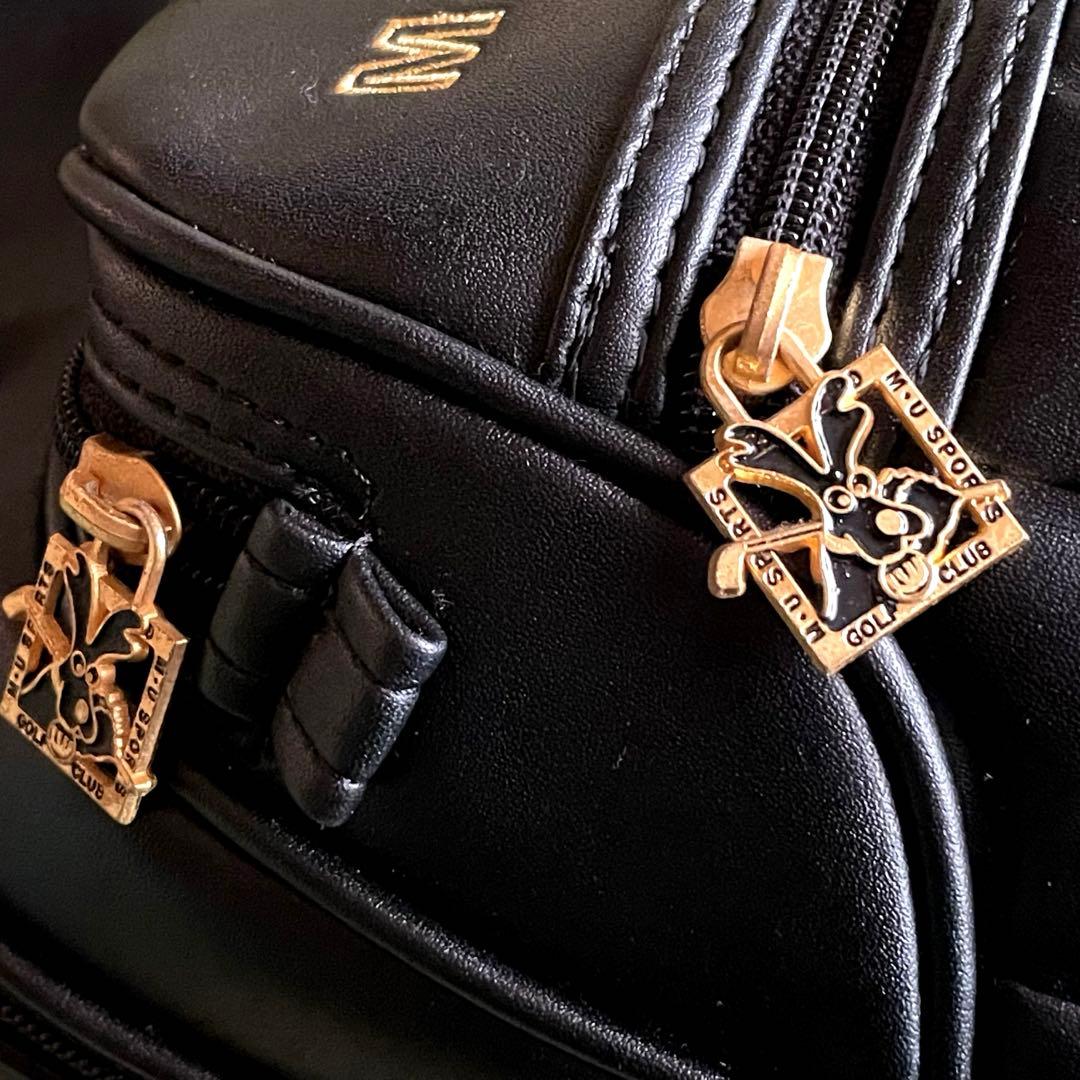 【美品 】M.U SPORTS レディースキャディバッグ レザー&ゴールドパーツ