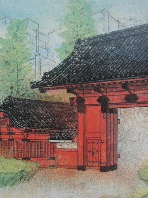 瀧下尚久、【赤門】、希少な額装用画集より、新品額装付、状態良好