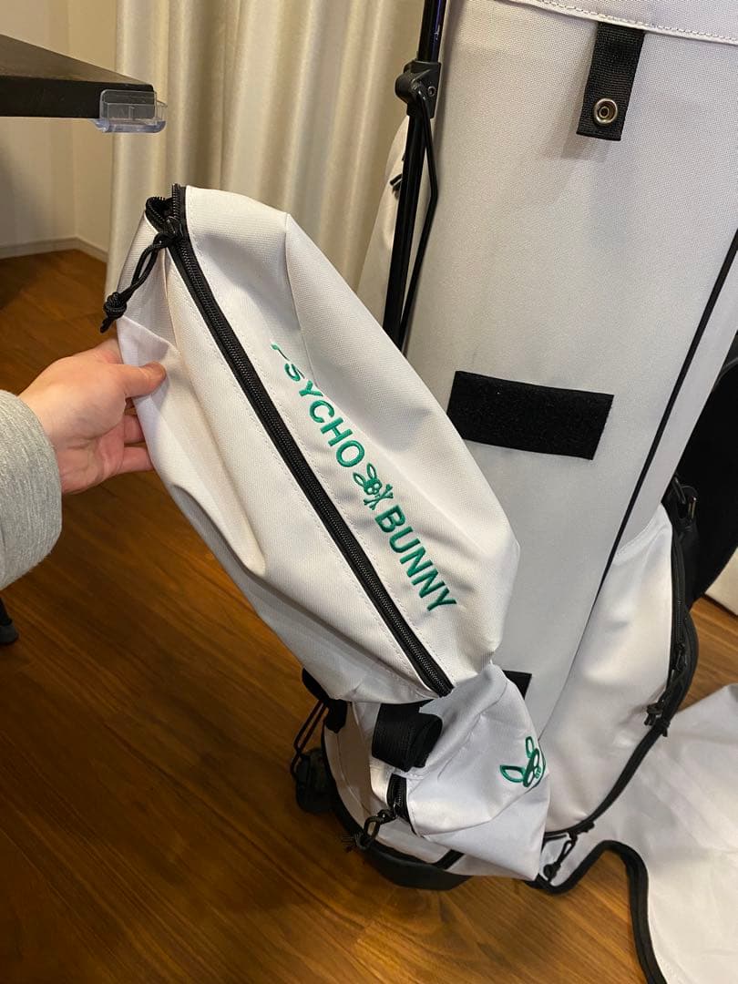 PSYCHO BUNNY キャディバッグ ホワイト/イエロー