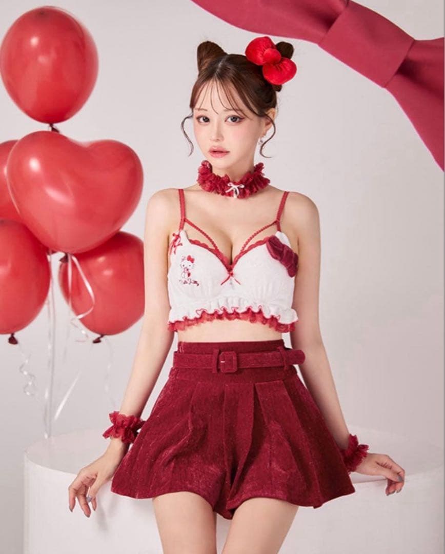 【美品】JEWELS サンリオ ハローキティ セットアップ M レッド