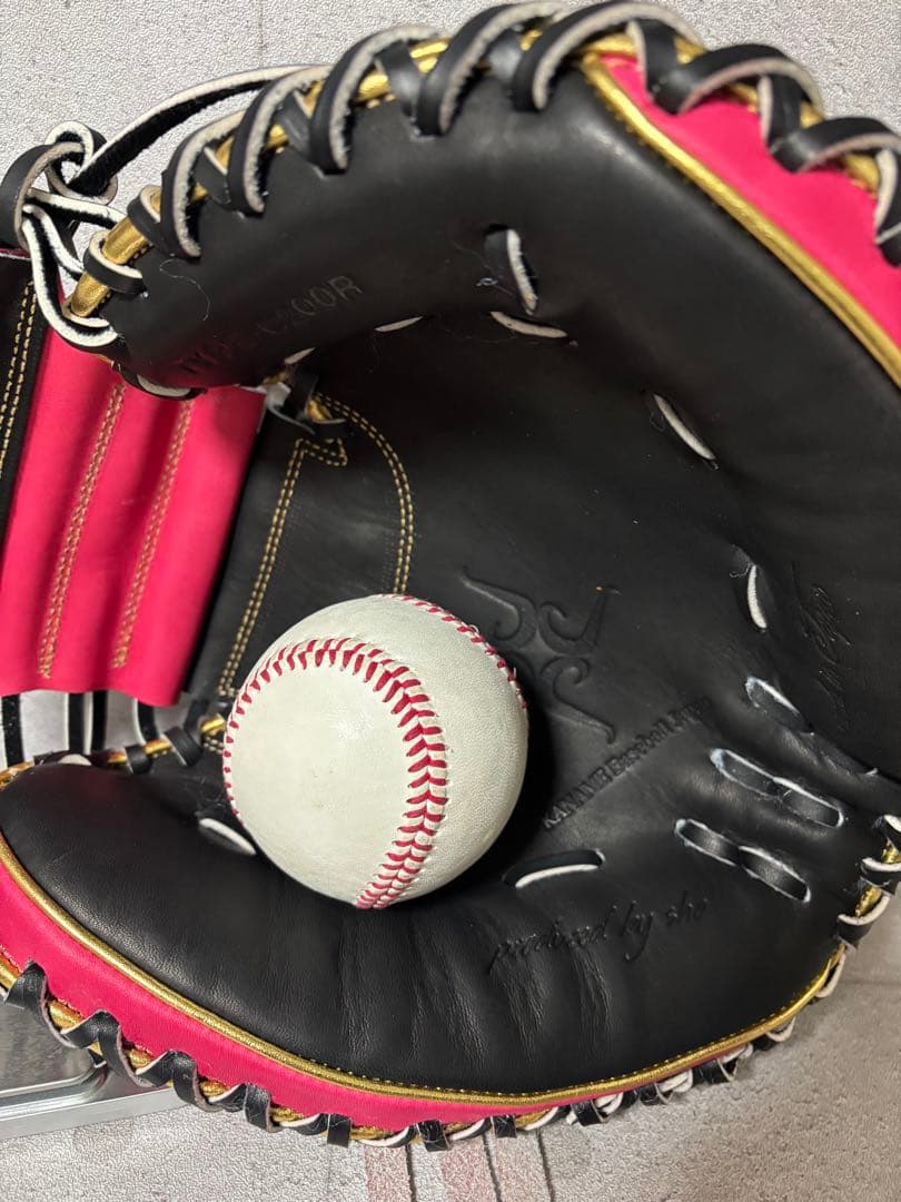☆2026 最新 要ミット軟式用キャッチャーミット 限定カラーKANAMEピンク