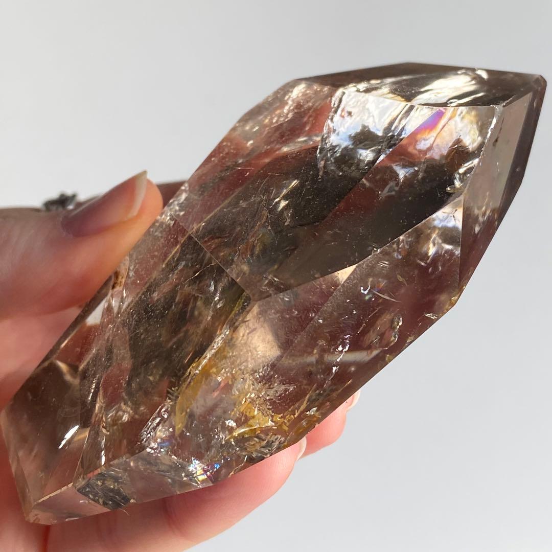 【 ネパール産 ヒマラヤ 水晶 虹入り スモーキー クォーツ フリーカット 】