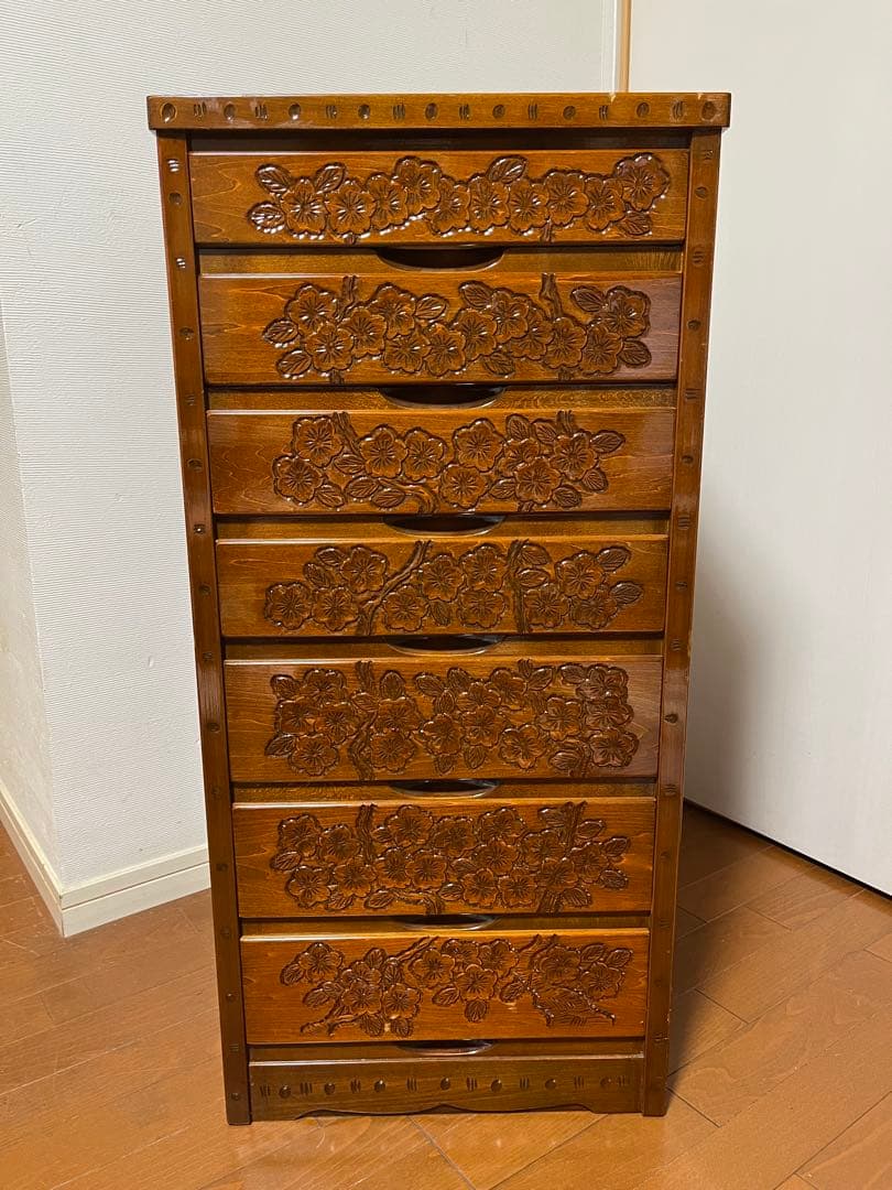 軽井沢彫り☆7段引出し①