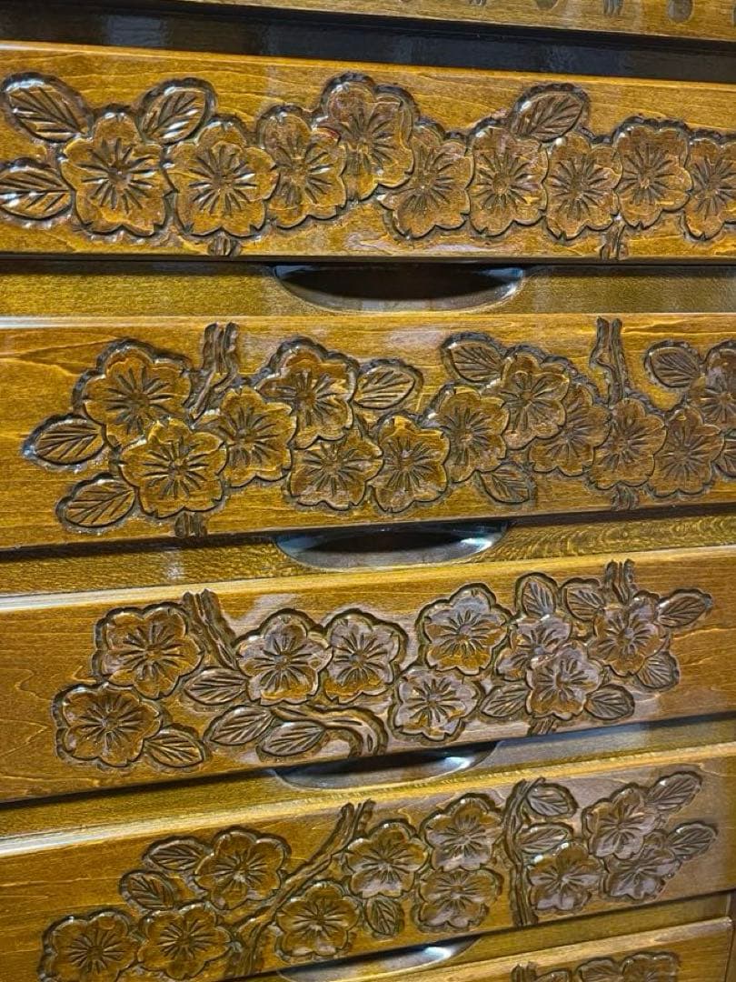 軽井沢彫り☆7段引出し①