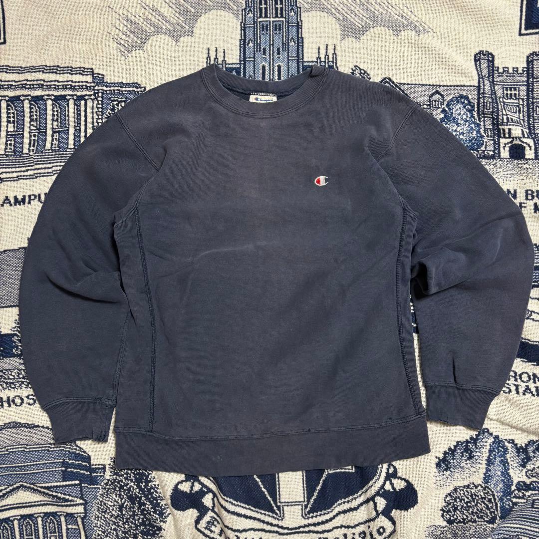 ボロ　80s champion リバースウィーブ　サンフェード　ナス紺　USA製