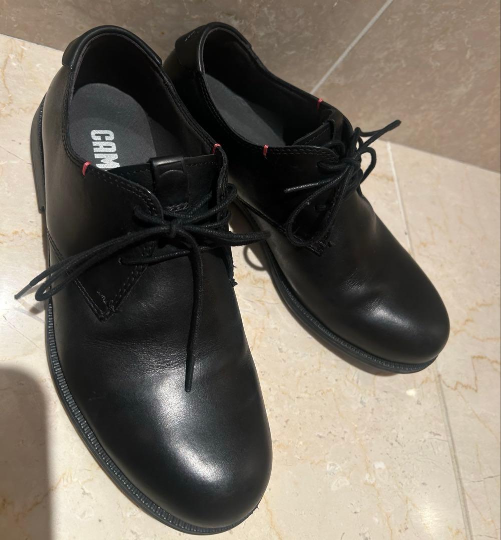 カンペール　ブラック　レザー レースアップシューズ　39ローファービジネス
