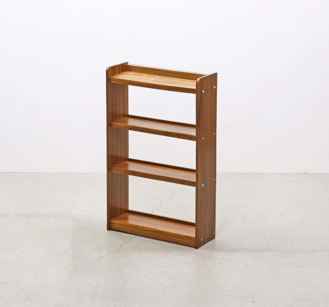 レトロ ラワン 無垢材 本棚 シェルフ 飾り棚 食器棚 ヴィンテージ