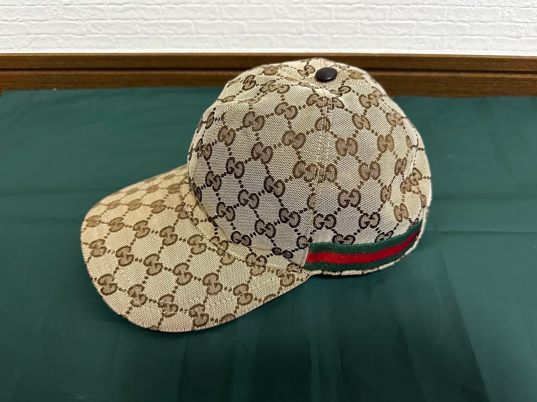 ゆ GUCCI GGパターンキャップ ベージュ