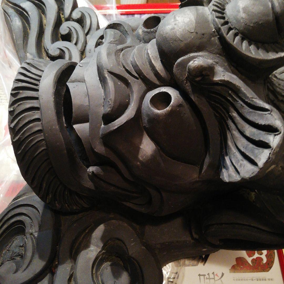 江戸時代後期幕末期頃凄まじい迫力大型寺社仏閣魔除厄除大棟鬼師鬼面細密造形時代古瓦