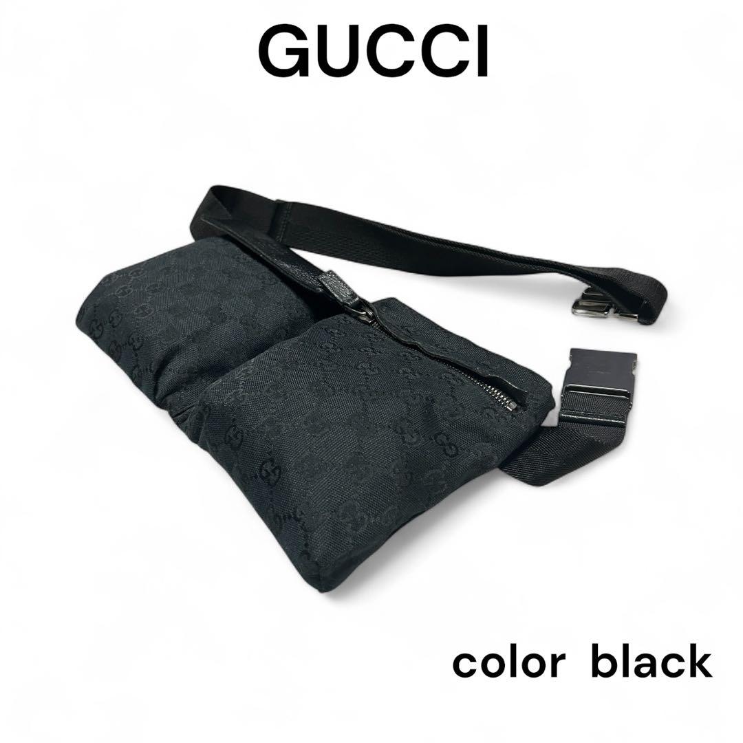 GUCCI グッチ ボディバッグ ブラック GG柄　保存袋