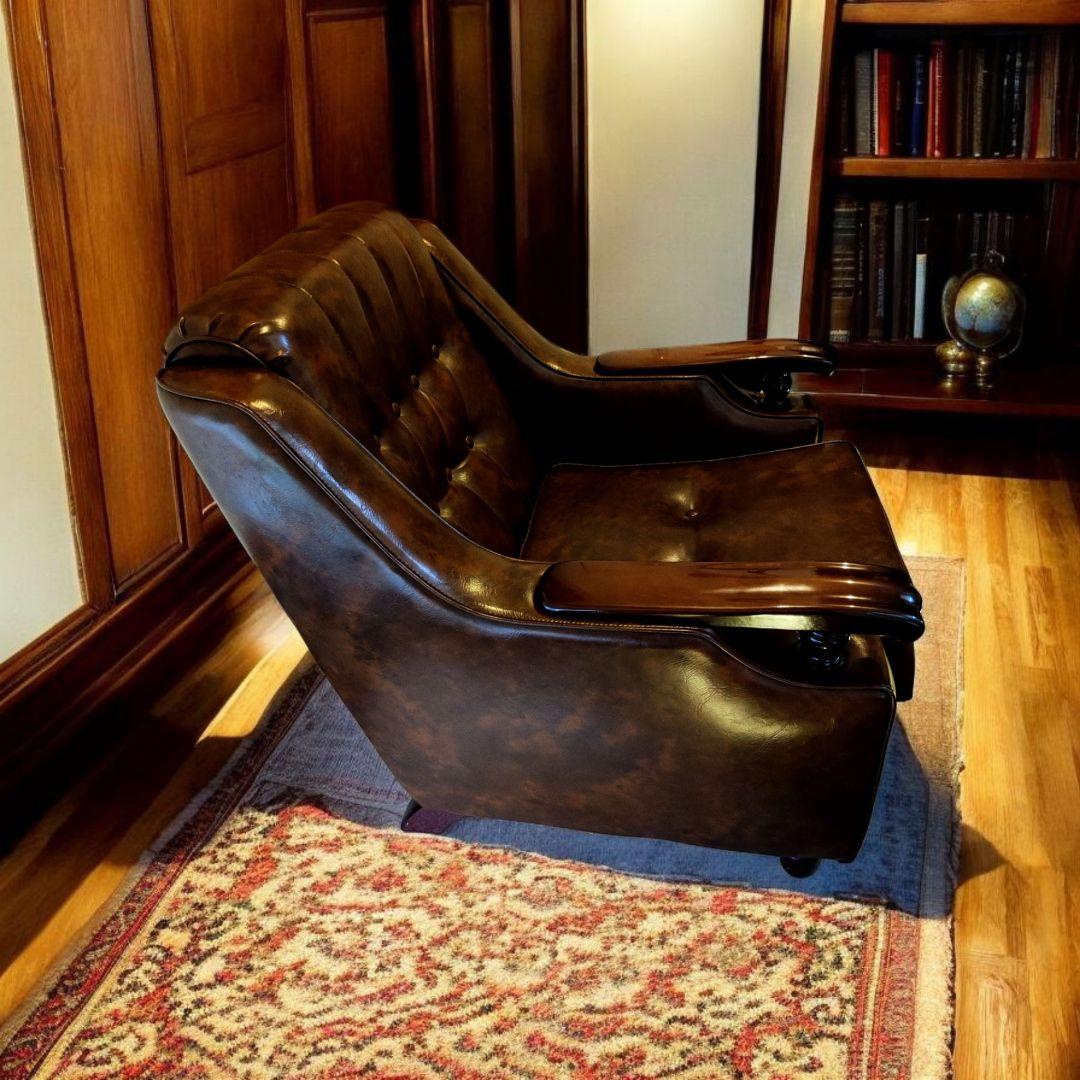 【美品】ヴィンテージソファ ミッドセンチュリー レザー ラウンドチェア