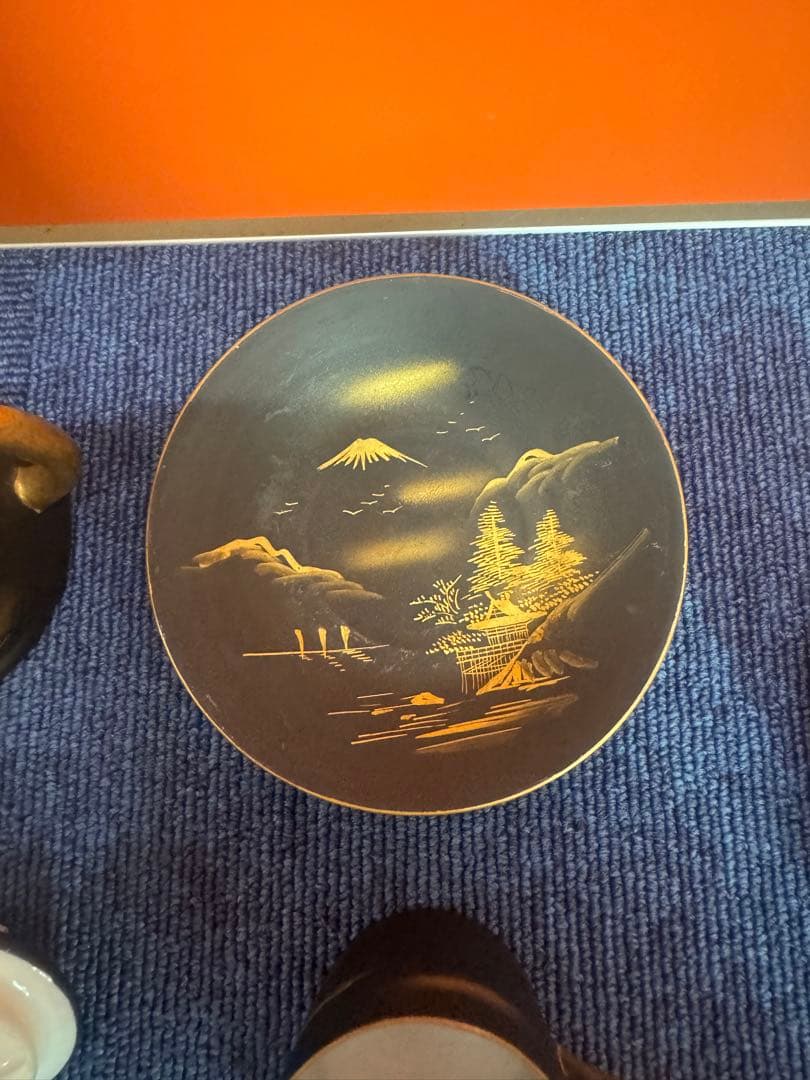 1821  まとめ売り　合計5客　薩摩焼 湊光  金塗