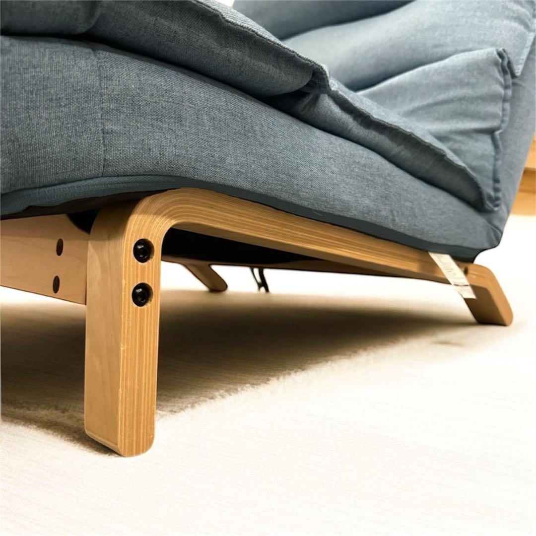 ドウシシャ ふわふわリラックスチェア 1人掛け ブルー