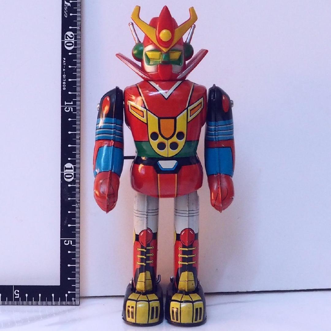 ブルマーク【メカンダーロボ 動作確認済】当時物ブリキ ゼンマイ歩行ロボットTIN
