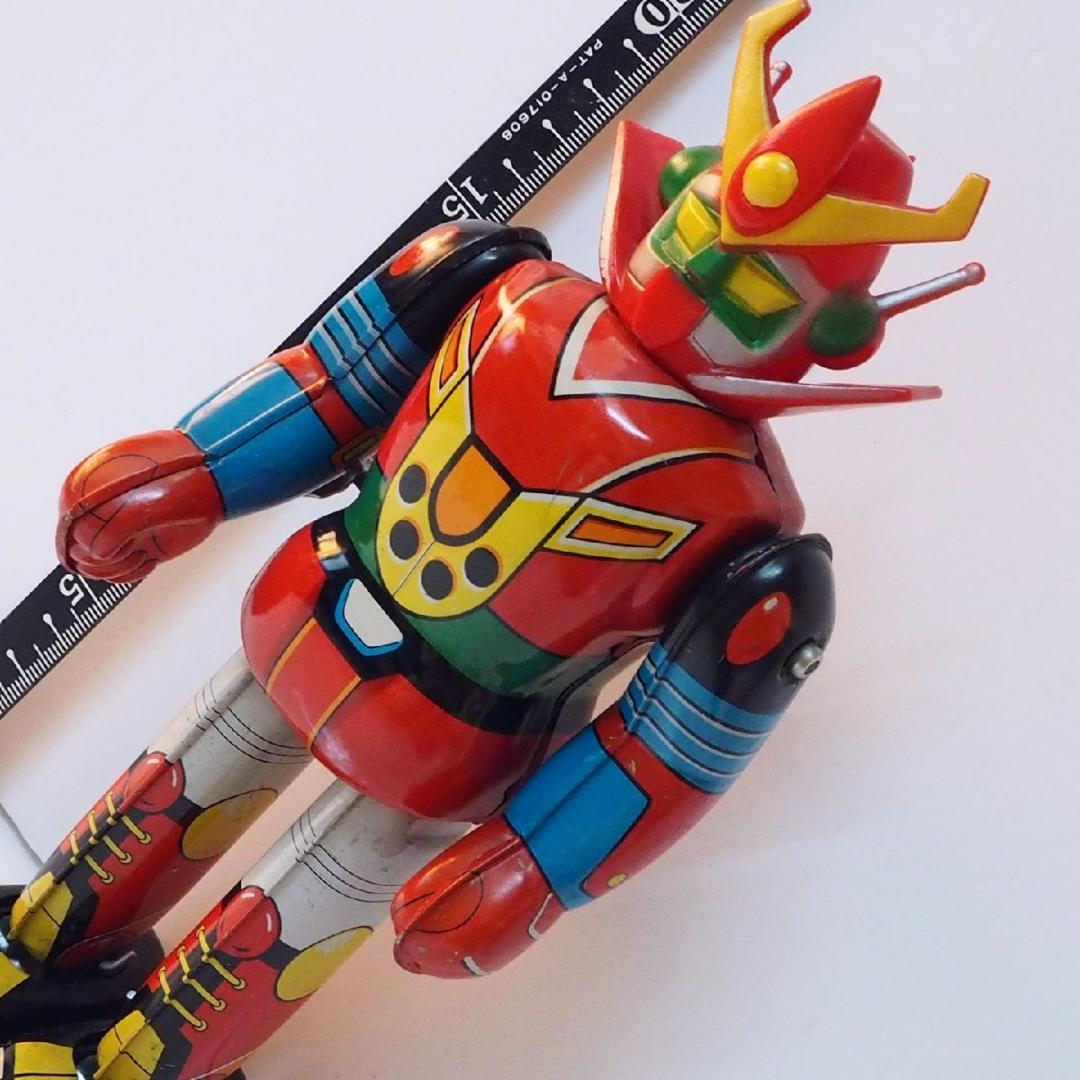 ブルマーク【メカンダーロボ 動作確認済】当時物ブリキ ゼンマイ歩行ロボットTIN