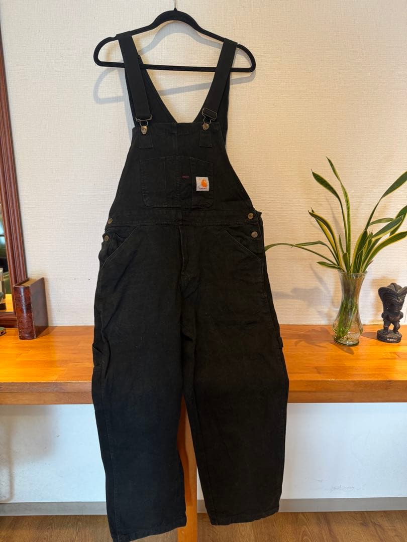 Carhartt ブラック オーバーオール Lサイズ