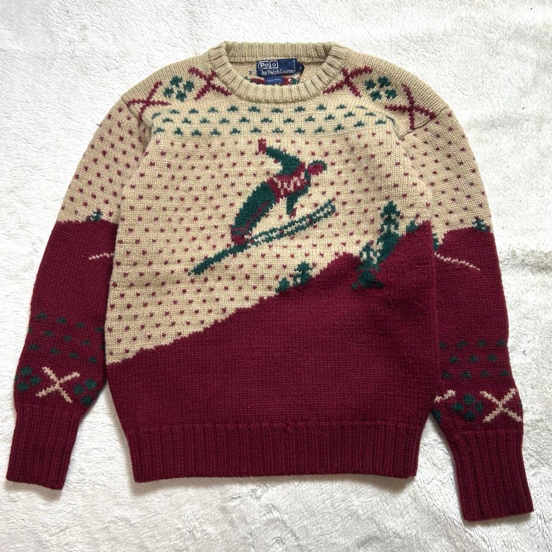 Polo Ralph Lawren wool ニット ヴィンテージ　スキー　M