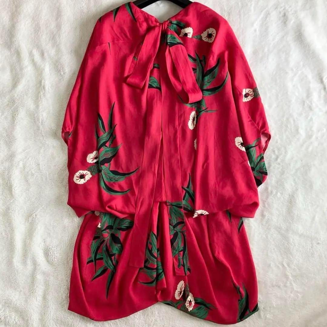 マルニ レーヨン シルク ドルマンスリーブワンピース 40 ピンク