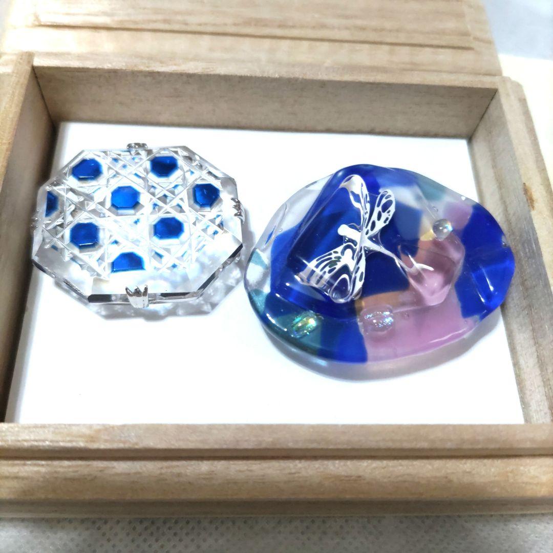 江戸切子　帯留め　伝統工芸