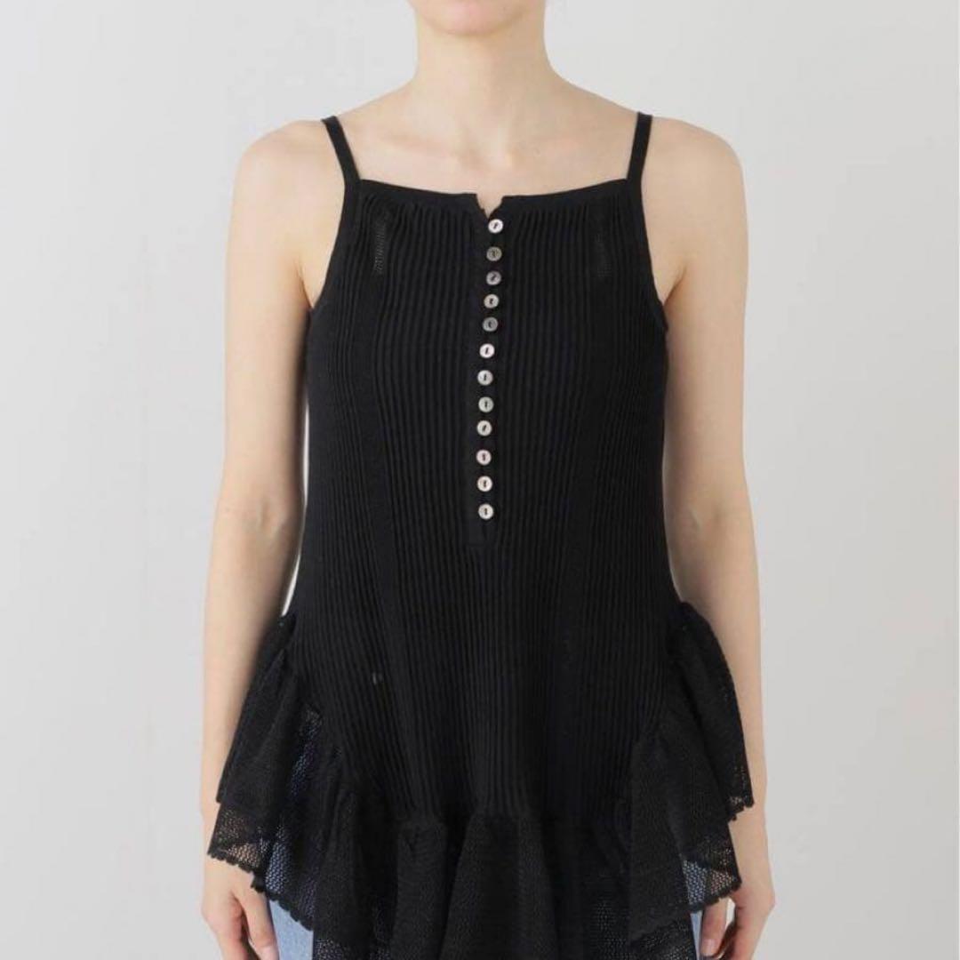 【美品】 TGOR/トゴール フリル キャミソール ブラック