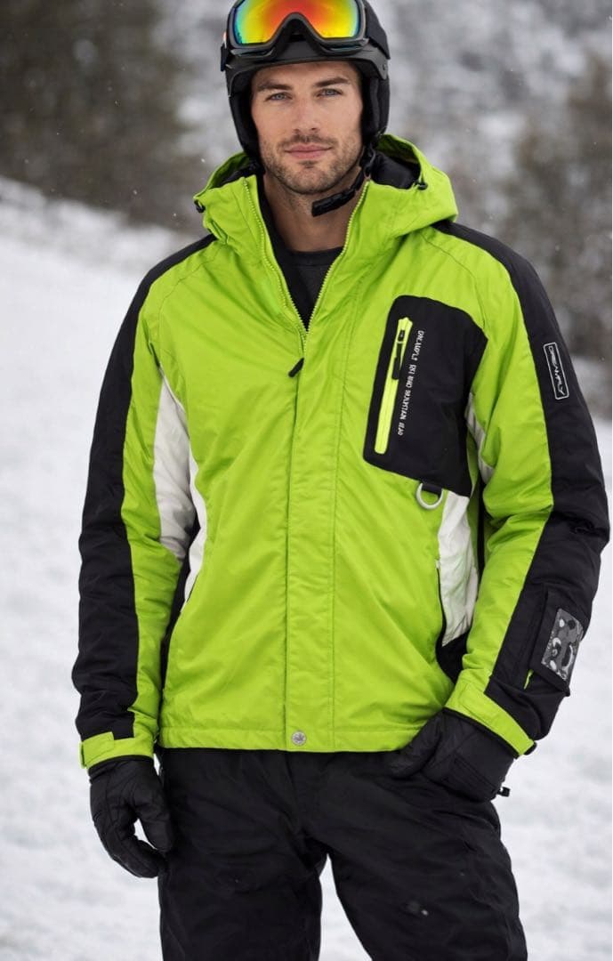 DREAMFLY スキーウェア Mサイズ 緑/黒