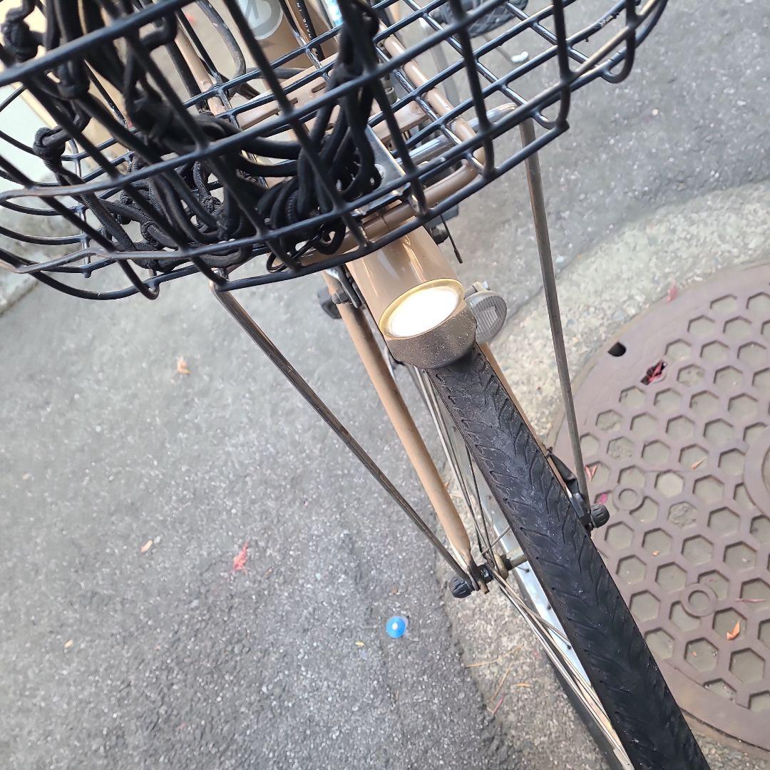 電動アシスト自転車 ベージュ 前カゴ付き