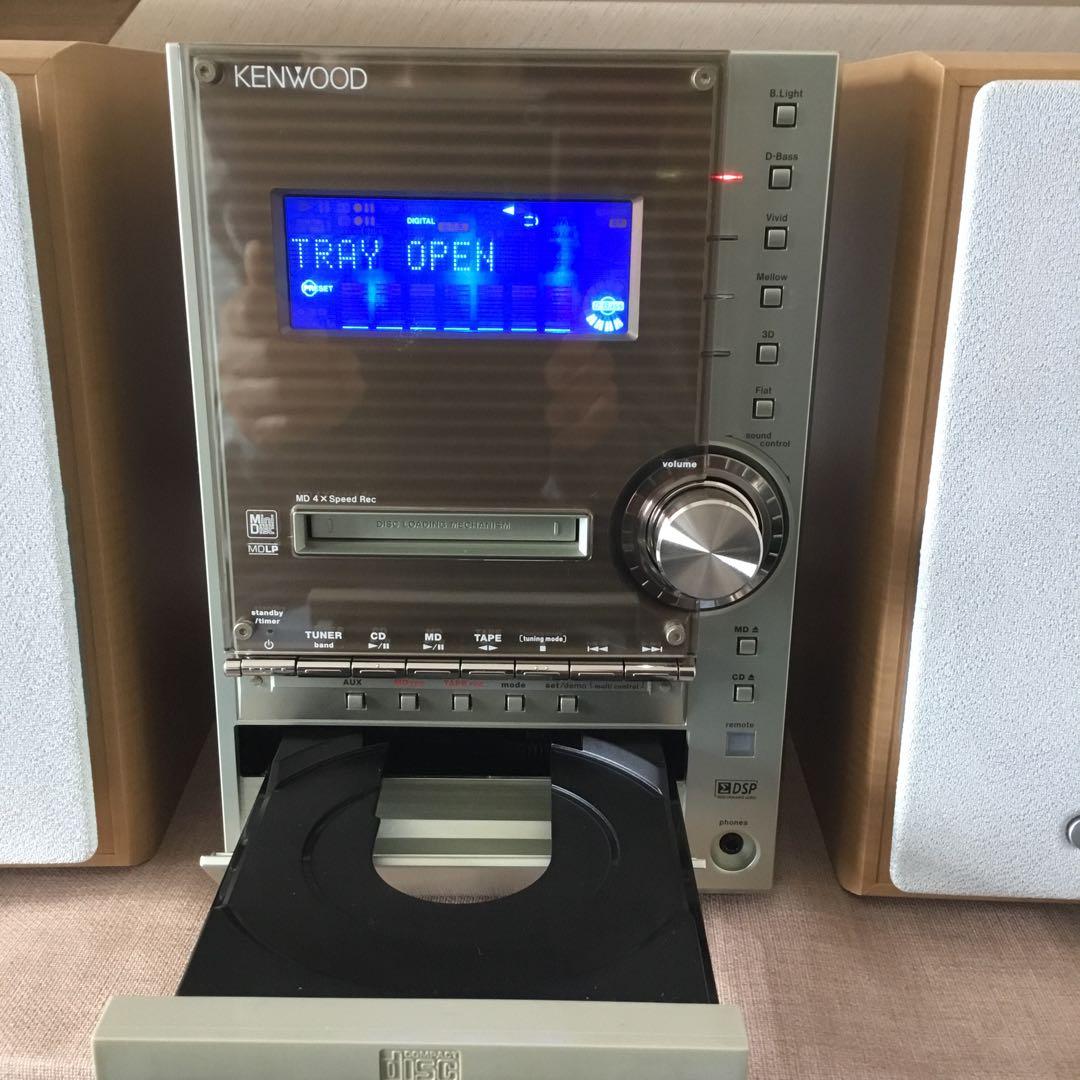 【動作確認】CD/MD/カセットテープ　ミニコンポ　リモコン付き