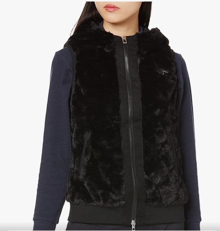 ◆Callaway キャロウェイ　フラワージャガード　ファーフードベスト　新品◆