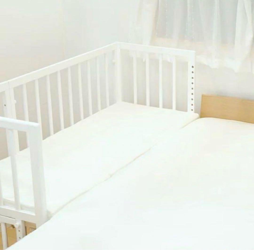 【布団一式セット】そいねーる+ロング ＋ムーブ ホワイト ベビーベッド 添い寝