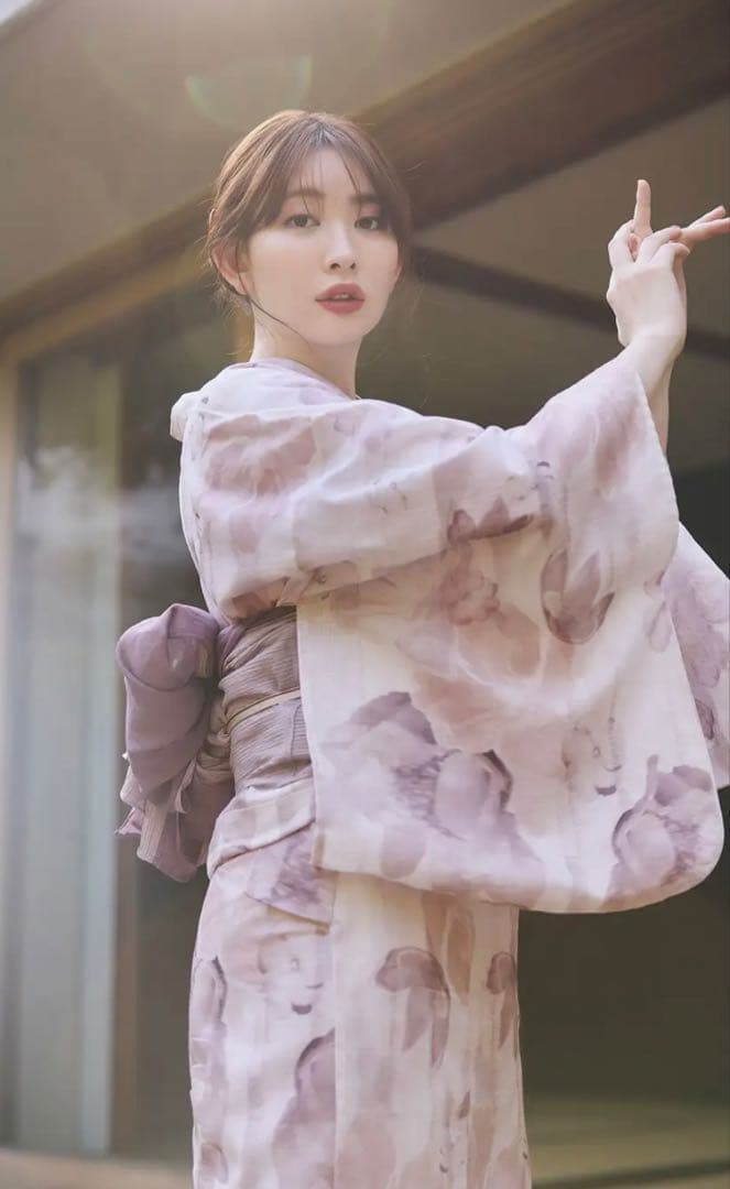 herlipto 花柄浴衣　帯セット