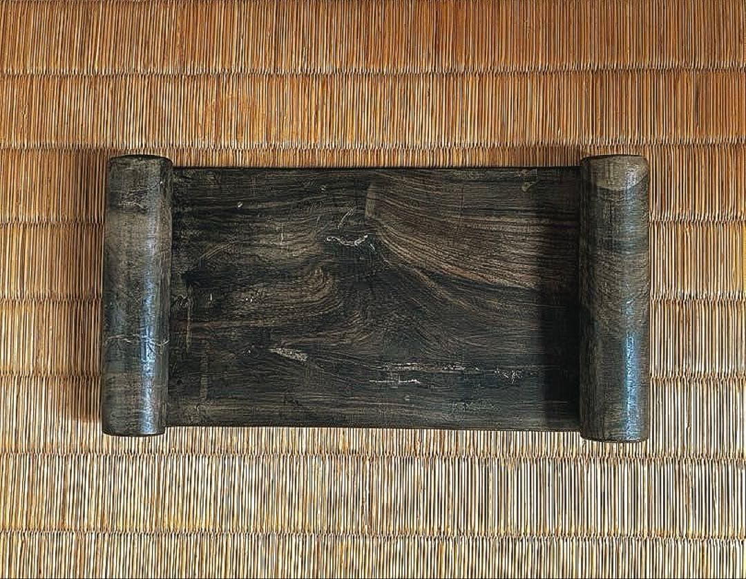 古唐木 美杢 螺鈿 象嵌 巻き花台 香台 盆栽台