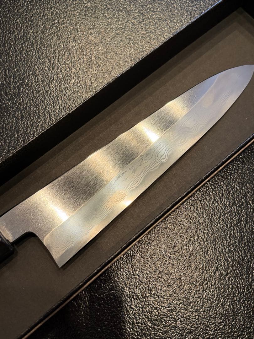 青一鋼　和牛刀七寸　ダマスカス　シノギあり　中川作