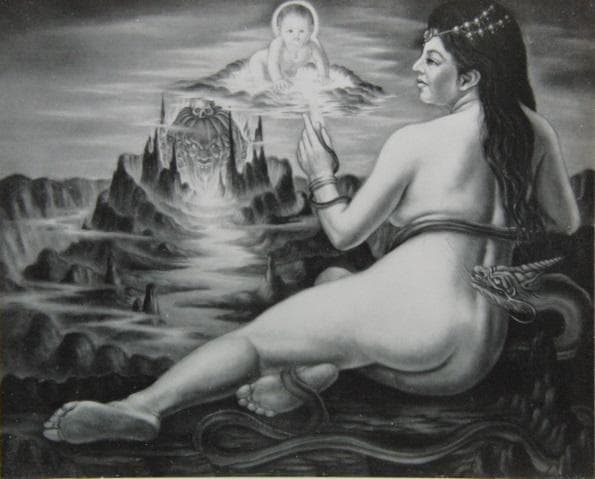 石野守一、【裸婦】、希少画集画、新品高級額・額装付、状態良好