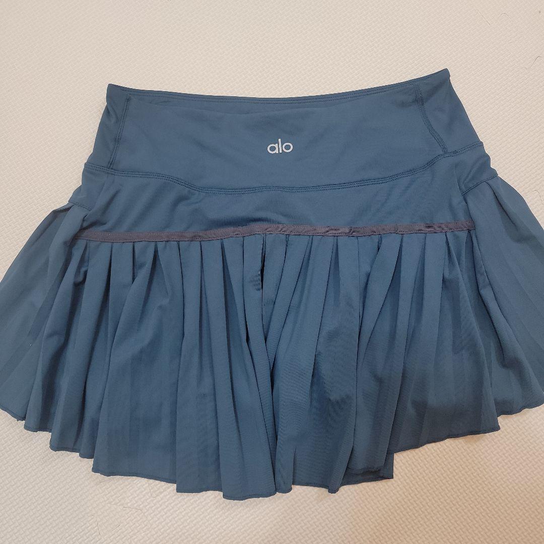 alo ヨガスカート ダークブルー フリルデザイン