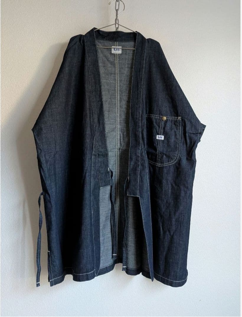 Lee　デニム　作務衣　羽織　着物　和服　シャツ　カバーオール　真紺　美品　希少