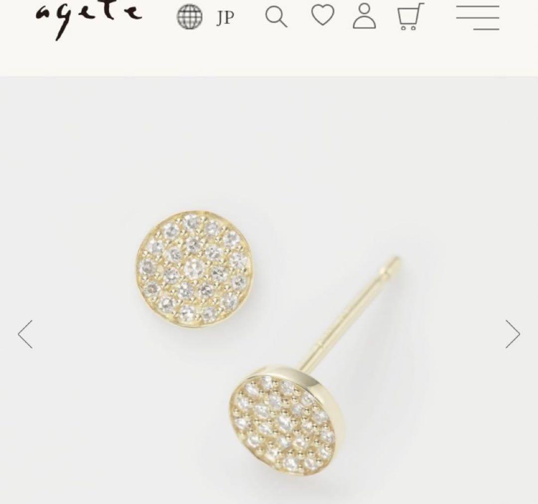 agete K18マイクロスコープ ダイヤモンドピアス 美品 片耳用