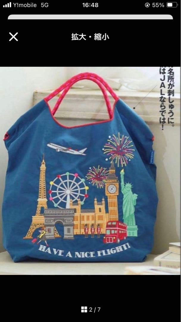 一時的にお値引きしました ボールチェーン　エコバッグ　JＡL限定