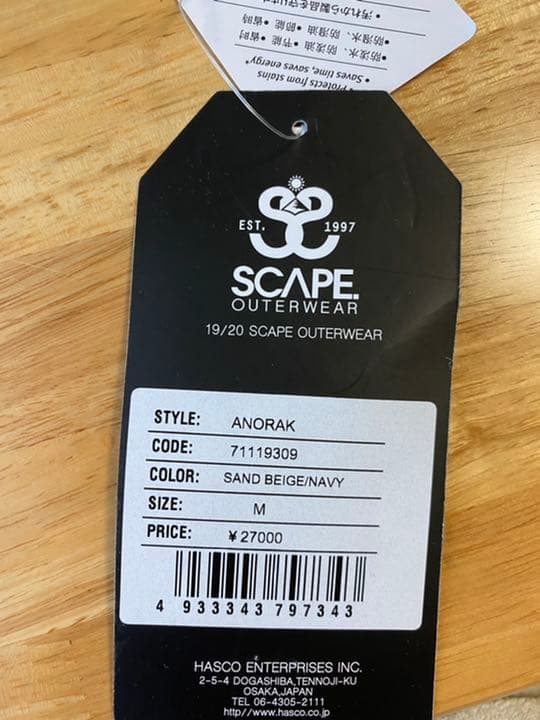 新品☆SCAPE ANORAK メンズジャケットMサイズ