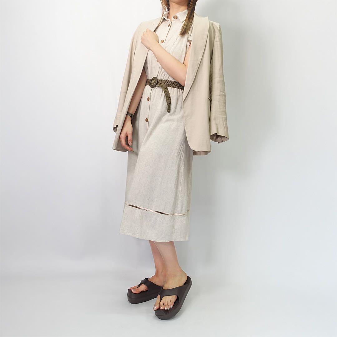 【ラクバキ】イージーサンダル ブラウン　スリッポンサンダル 厚底　Mサイズ