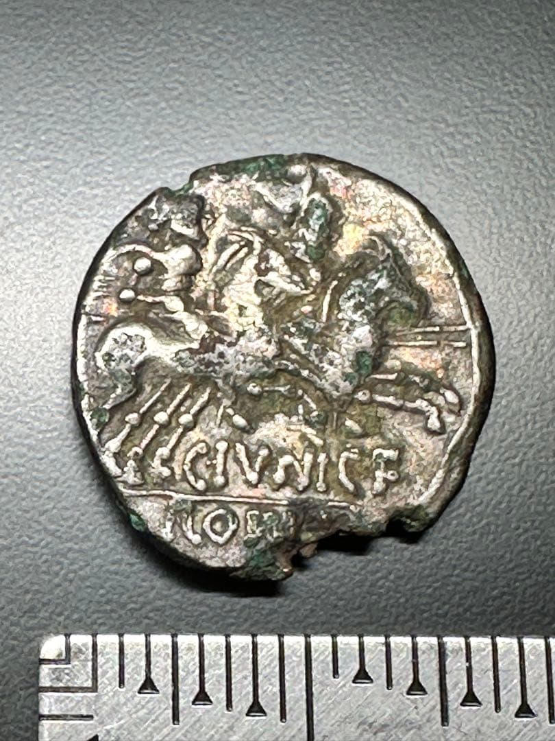 古代　約2200年前 ローマ共和政 デナリウス銀貨 女神ローマ 実物古銭