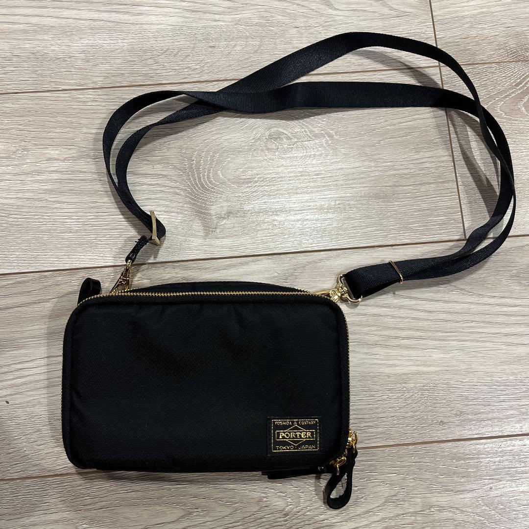 PORTER ブラックショルダーバッグ