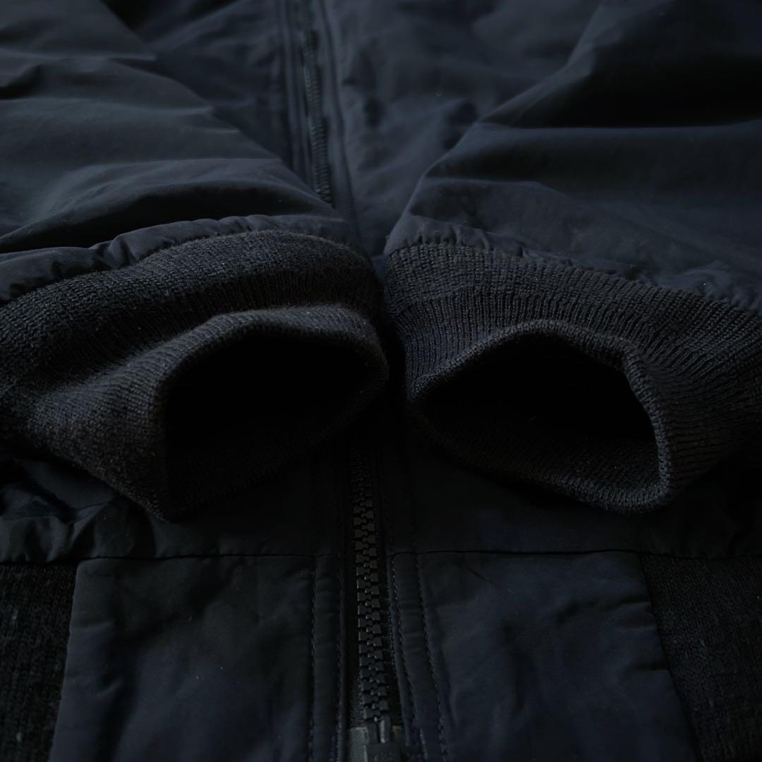 エルエルビーン90sナイロンウォームアップジャケットシンサレート裏フリース短丈紺