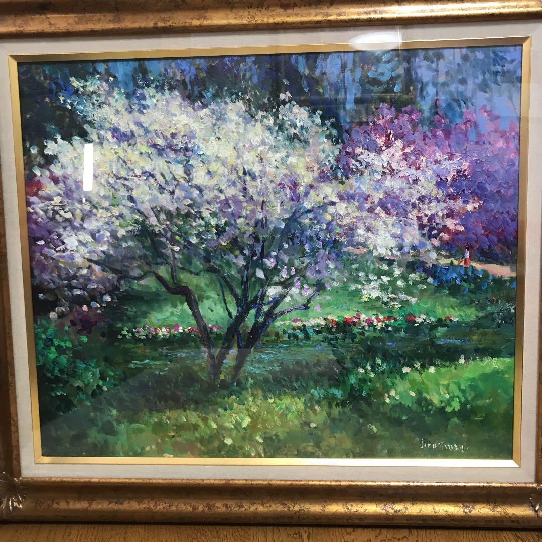 油絵　原画　桜　ジーン　ヘンリー