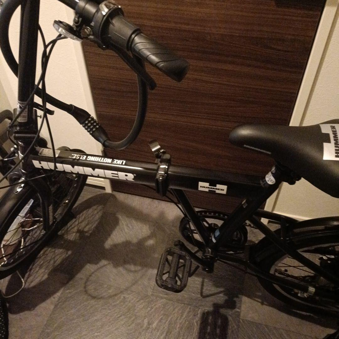 HUMMER 折りたたみ6段切り替え自転車 LEDライト鍵付き