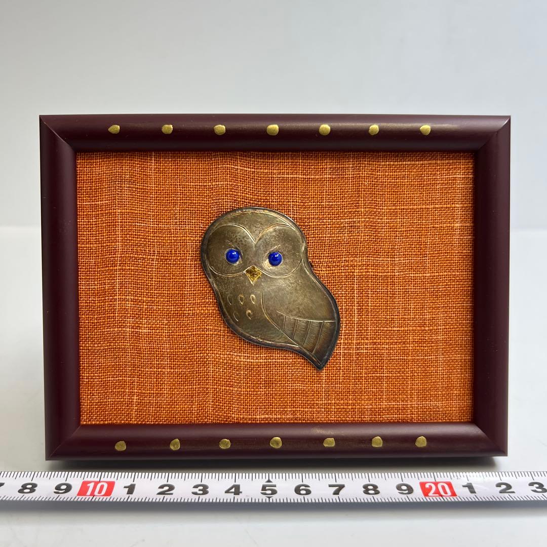 銀製ラピスラズリ象嵌フクロウ　紙箱台紙付36g 東Y8-0130☆2Fタサオ