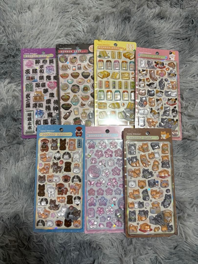 ボンボンドロップシール 和柄 7種類セット