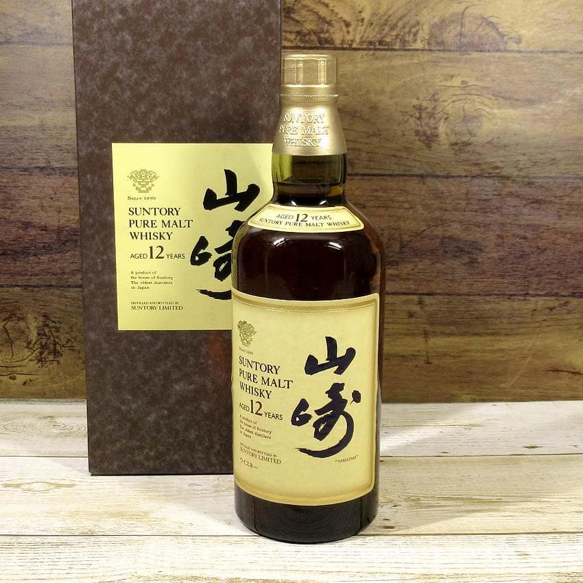 【q-142s/km】 SUNTORY　ウイスキー　山崎　12年　未開栓　箱付