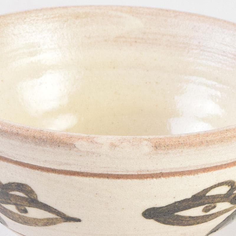 韓国人間国宝　李殷九　粉青刷毛目鐵彩茶碗　六客　共箱　V　R9132