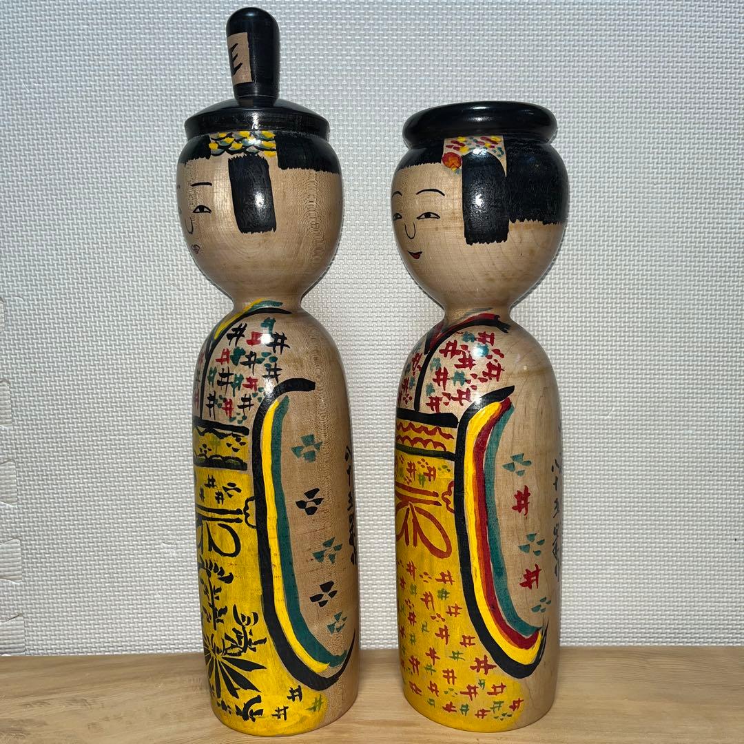 木地山こけし　⭕️超レア夫婦(女男)こけし　現代の名工　小椋久太郎　伝統こけし